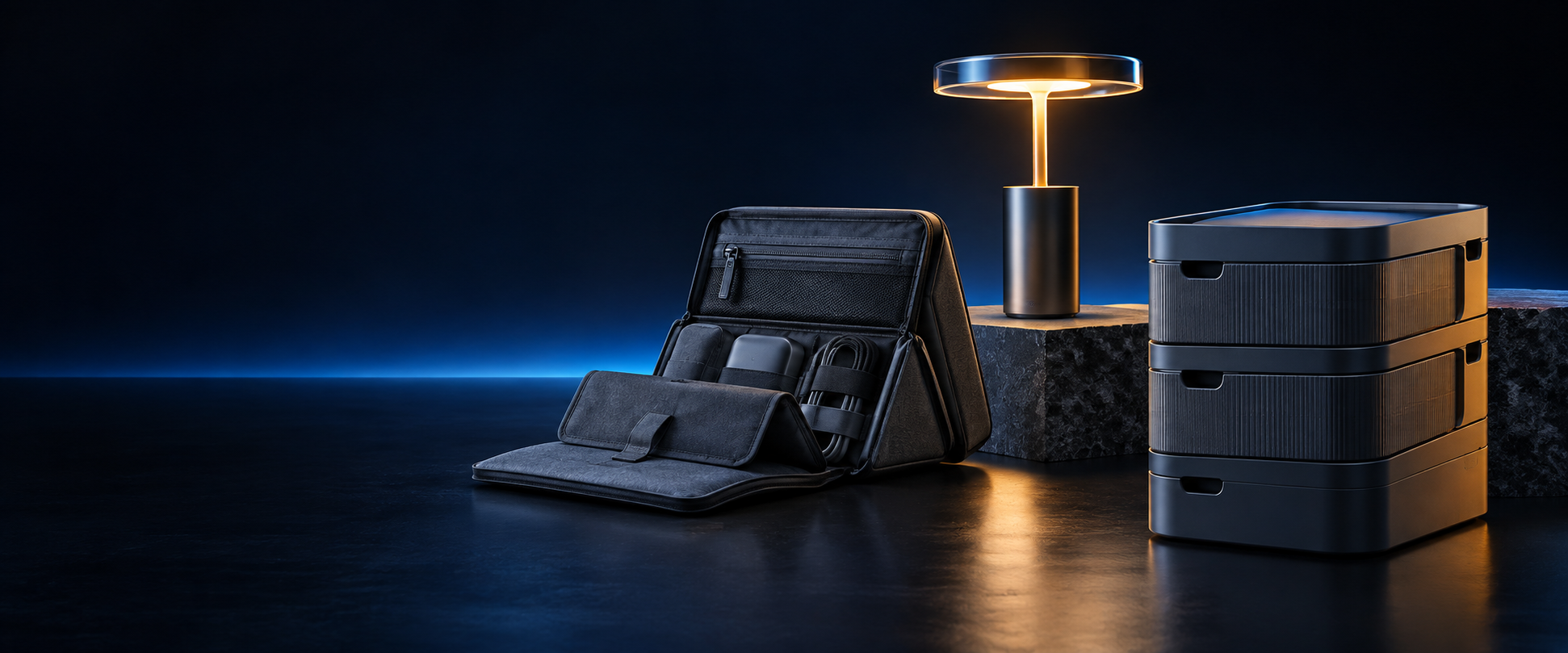 A curated collection of emerging travel, lighting and storage products